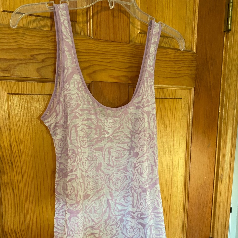 Tee Shop Sheer Rose Tank Top Purple